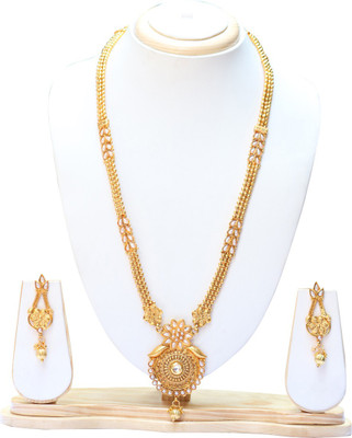 Swarajshop Alloy Gold-plated White Jewellery Set(Pack of 1)