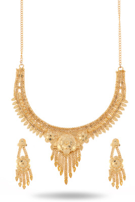 Hitarth Fashion Jewellery Brass Gold-plated Gold Jewellery Set(Pack of 1)