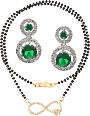 Charms Alloy Gold-plated Green Jewellery Set(Pack of 1)
