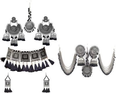 COSMODUST Oxidised Silver Silver Silver, Black Jewellery Set(Pack of 1)