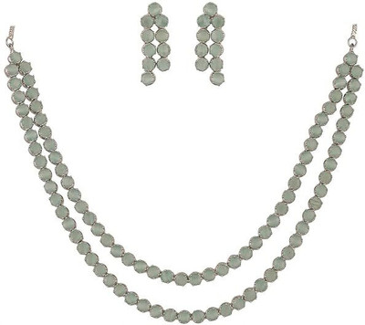 Tarak Traders Alloy Rhodium White Jewellery Set(Pack of 1)