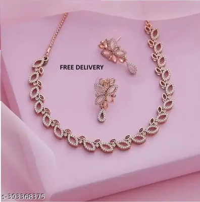 Matram Alloy Gold-plated Rose Gold Jewellery Set(Pack of 1)