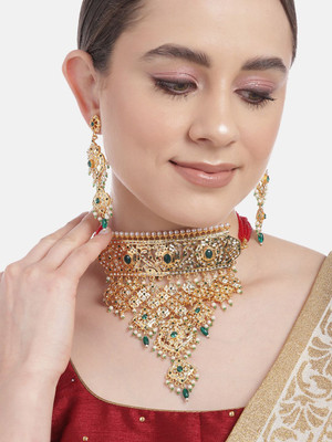ANOUK Brass Green Jewellery Set(Pack of 1)