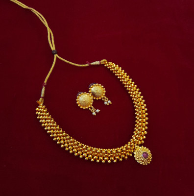 Swaroop Designer Alloy Gold-plated Gold Jewellery Set(Pack of 1)