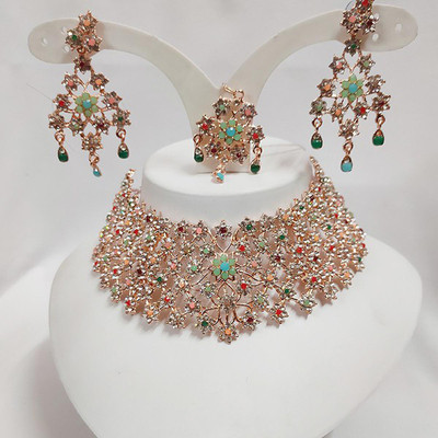 SERAT FAB Alloy Gold-plated Multicolor Jewellery Set(Pack of 1)