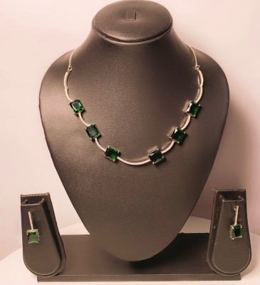 BlingNation Brass Green Jewellery Set(Pack of 1)