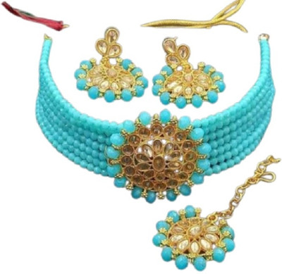 Ruhi Alloy Blue, Gold Jewellery Set(Pack of 1)