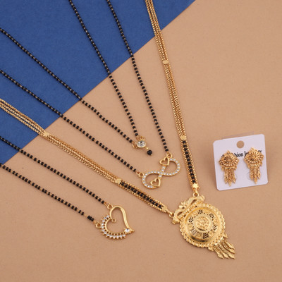 kavya jewels Brass Gold-plated Gold Jewellery Set(Pack of 1)