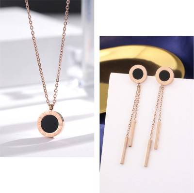 MYKI Stainless Steel Copper Rose Gold Jewellery Set(Pack of 2)