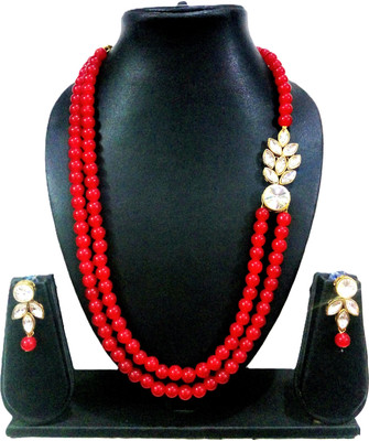 JN Handicraft Alloy Copper Red Jewellery Set(Pack of 1)