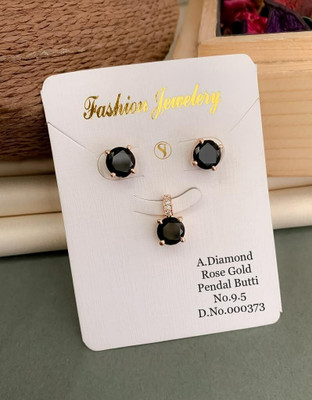 Fancy kf Alloy Rhodium Black Jewellery Set(Pack of 1)