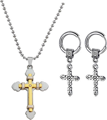 M Men Style Metal, Stainless Steel Rhodium Gold, Silver Jewellery Set(Pack of 1)