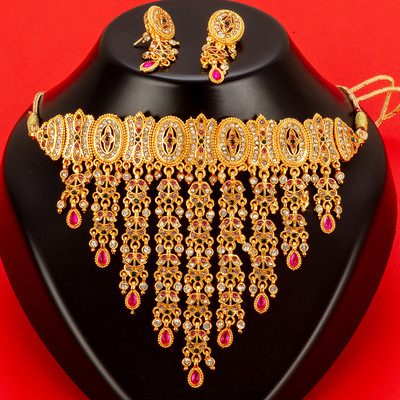 LILY Brass Gold-plated Multicolor Jewellery Set(Pack of 1)