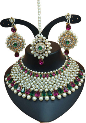 abdur raheem jewellers Alloy Gold-plated Multicolor Jewellery Set(Pack of 1)