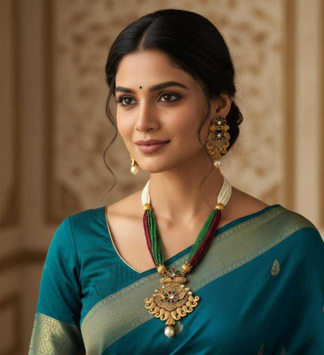 Primectrla Fab Brass Gold-plated Maroon Jewellery Set(Pack of 3)