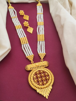 ZR JEWELS Alloy Gold-plated White, Gold Jewellery Set(Pack of 3)