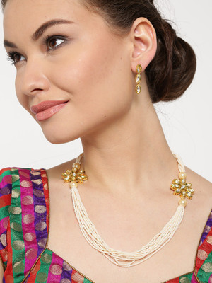 YouBella Alloy Gold-plated Black Jewellery Set(Pack of 3)