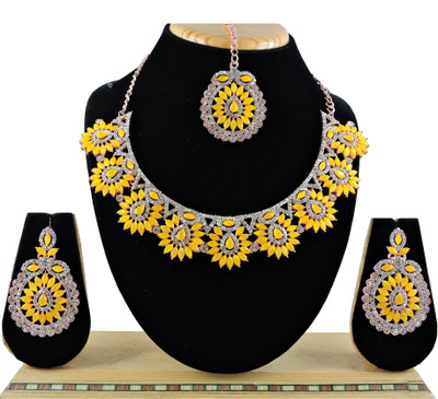 VATSALYA creation Alloy Gold-plated Yellow Jewellery Set(Pack of 3)