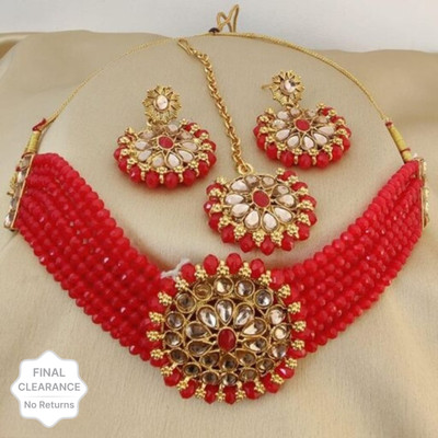 JMBW INTERNATIONAL Alloy Red Jewellery Set(Pack of 1)