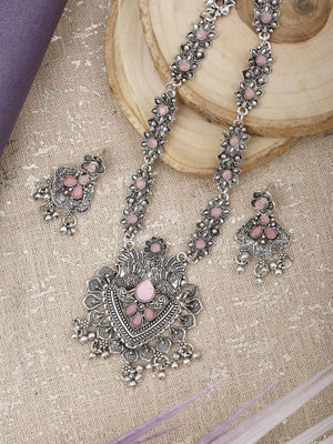 Lathar Alloy Pink Jewellery Set(Pack of 1)