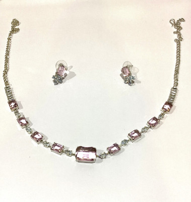 JASH Alloy Pink Jewellery Set(Pack of 1)