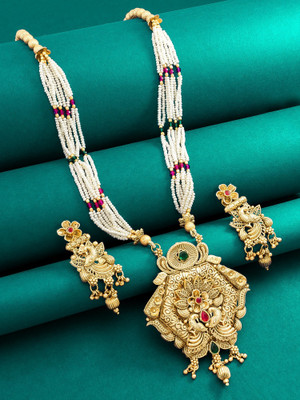 LUXOR Brass, Copper Gold-plated Multicolor Jewellery Set(Pack of 1)