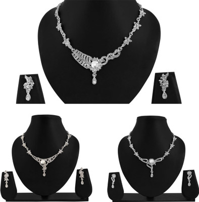 Rukma Alloy Rhodium White, Silver Jewellery Set(Pack of 1)