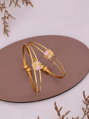 Dressberry Brass Diamond Gold-plated Bangle
