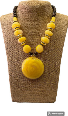 Rita OXIDIZE Stone Yellow, Gold Jewellery Set(Pack of 1)