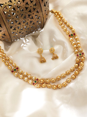 RUBANS Brass Gold-plated Gold Jewellery Set(Pack of 3)