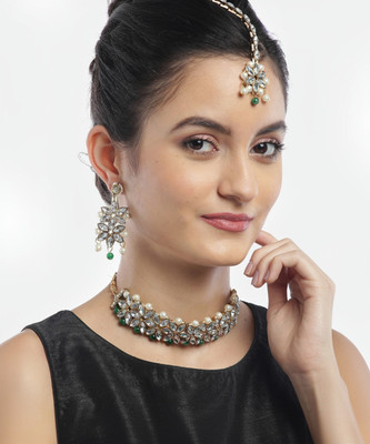 ANOUK Alloy Gold-plated Green Jewellery Set(Pack of 4)
