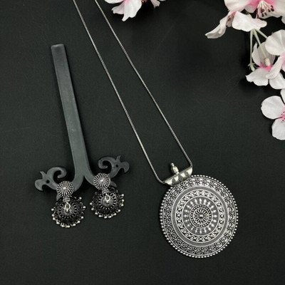 MS Creation Alloy Brass Silver Jewellery Set(Pack of 1)