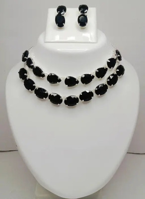 amulet aura Sterling Silver Enamel Black, Silver Jewellery Set(Pack of 1)