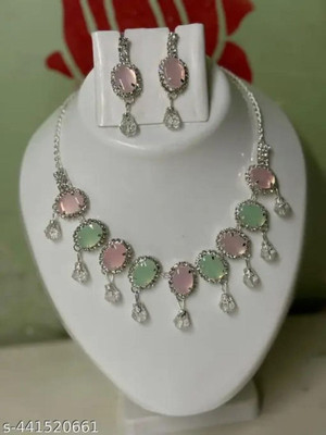 ABC Sterling Silver Silver Multicolor Jewellery Set(Pack of 1)