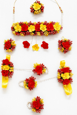 VIP Fashions Fabric Yellow, Red Jewellery Set(Pack of 1)