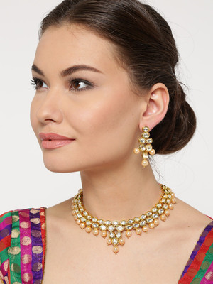 YouBella Alloy Gold-plated Black Jewellery Set(Pack of 3)