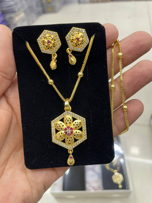 dearknot Alloy Gold-plated Gold Jewellery Set(Pack of 1)