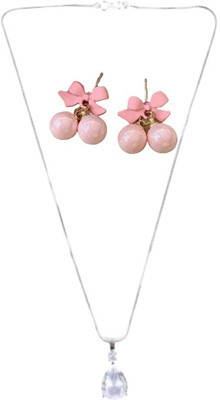 SRK Fashions Alloy White, Pink Jewellery Set(Pack of 1)