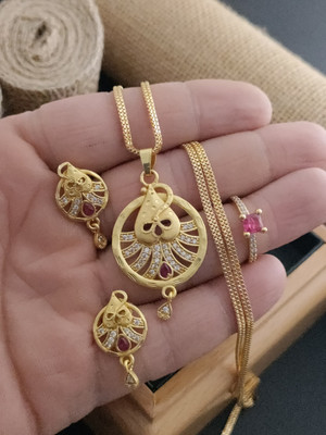 Shree Fashions World Alloy Gold-plated Gold Jewellery Set(Pack of 1)