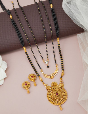 YEMBON Brass Gold-plated Gold Jewellery Set(Pack of 1)