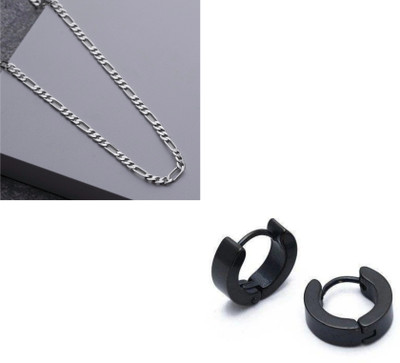 MAATRCHAAYA Stainless Steel Sterling Silver, Titanium Black, Silver Jewellery Set(Pack of 2)