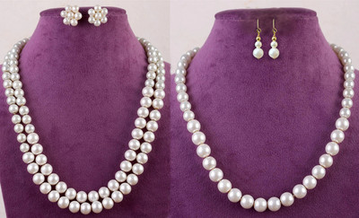 Classique Mother of Pearl Gold-plated White Jewellery Set(Pack of 2)