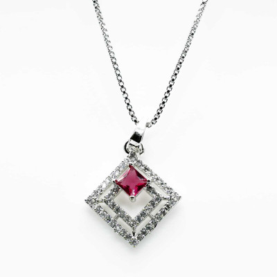 Monatii Brass Silver Ruby Red, Silver Jewellery Set(Pack of 1)