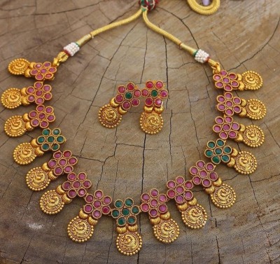 Aadesh Creation Alloy Gold-plated Multicolor Jewellery Set(Pack of 1)