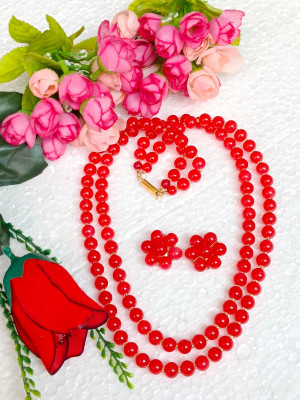 DENICRAAS Alloy Brass Red Jewellery Set(Pack of 1)