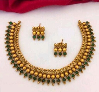 RIENTA JWL Alloy Gold-plated Green, Gold Jewellery Set(Pack of 2)