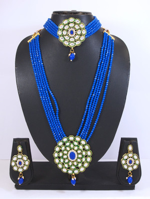 nezuka Alloy Gold-plated Blue Jewellery Set(Pack of 4)