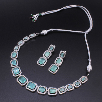 BELLACRAZE Copper Silver Green Jewellery Set(Pack of 3)