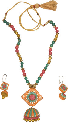 SharanyaD Terracotta Multicolor, Black Jewellery Set(Pack of 3)