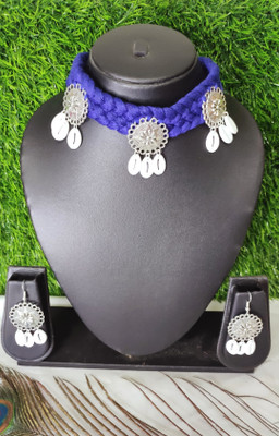 Prakriti Collection Dori, Alloy Blue, Silver Jewellery Set(Pack of 3)